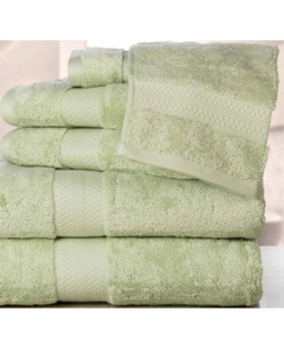 Shop Addy Home Fashions Double Stitched Hem Plush Towel Set - 6 Piece Bedding In Sea Foam
