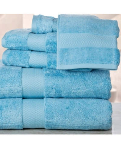 Shop Addy Home Fashions Double Stitched Hem Plush Towel Set - 6 Piece Bedding In Baby Blue