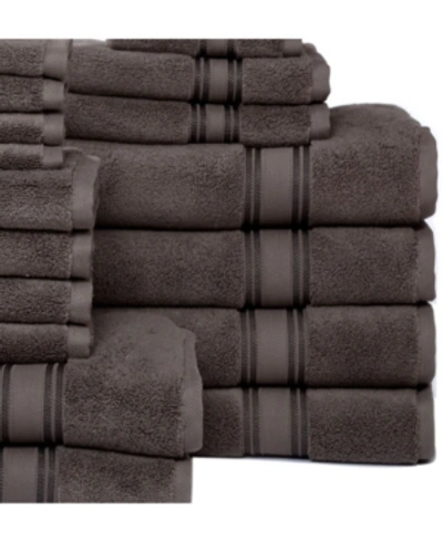 Shop Addy Home Fashions Zero Twist Towel Set - 18 Piece Bedding In Brown