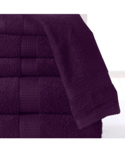 Shop Addy Home Fashions Low Twist Soft Bath Towel Set - 6 Piece Bedding In Plum