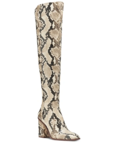 Shop Vince Camuto Women's Dreven Over-the-knee Boots Women's Shoes In Shortbread Snake