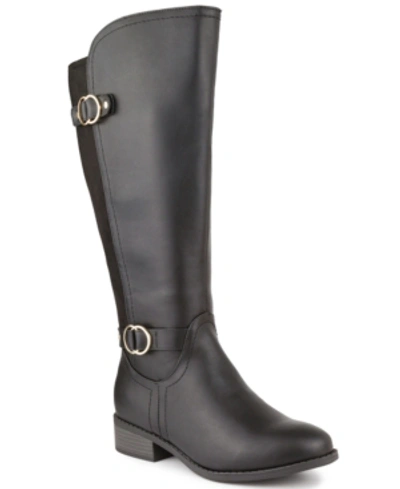Shop Karen Scott Leandraa Extra Wide-calf Riding Boots, Created For Macy's In Black