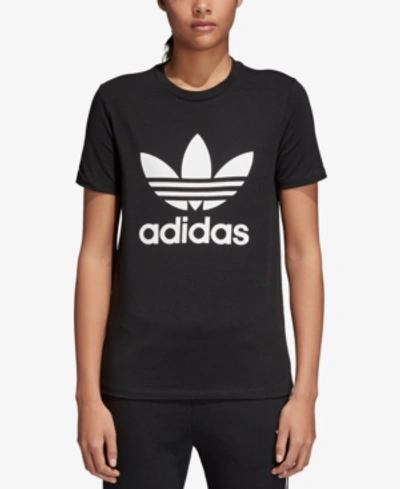 Shop Adidas Originals Women's Women's Trefoil Logo T-shirt In Black