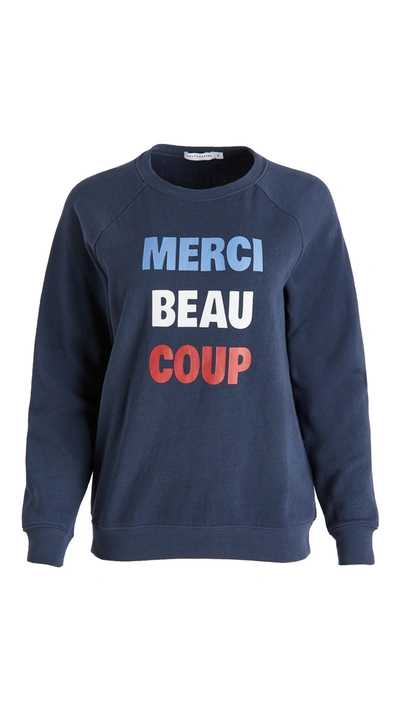 Shop South Parade Merci Beaucoup Rocky Sweatshirt In Navy Blue