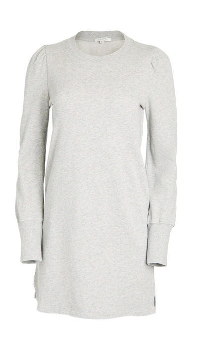 Shop Z Supply Puff Sleeve Sweatshirt Dress In Heather Grey