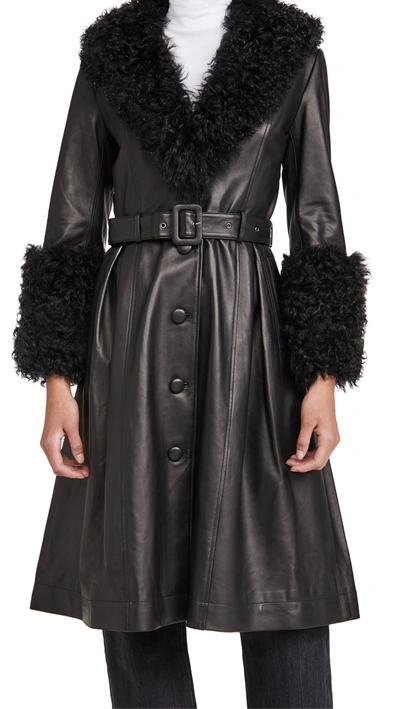 Shop Saks Potts Foxy Shearling Coat In Black