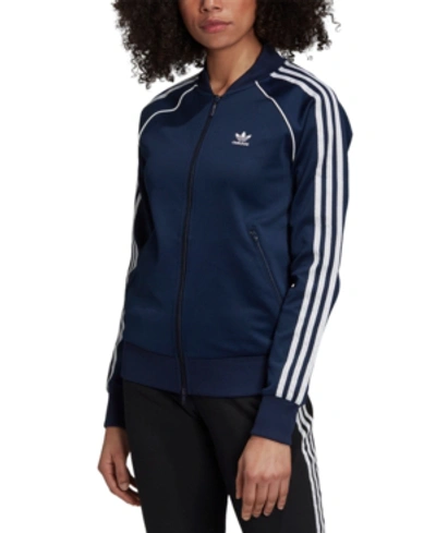 Shop Adidas Originals Women's Superstar Track Jacket In Navy