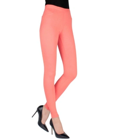 Shop Memoi Soft Chic Women's Leggings In Coral