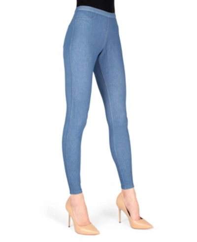 Memoi Women's Simple Stretch Leggings In Light Wash