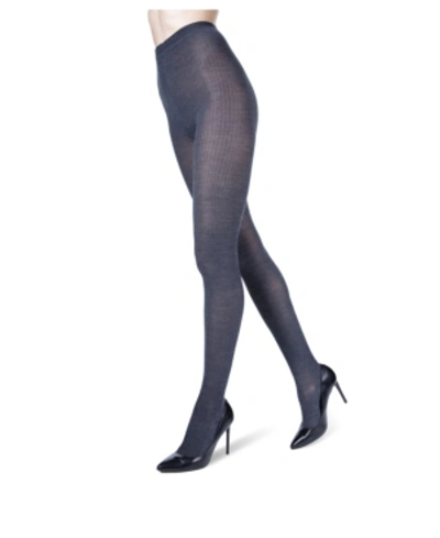 Shop Memoi Women's Merino Woolor Blend Ribbed Tights In Dark Gray