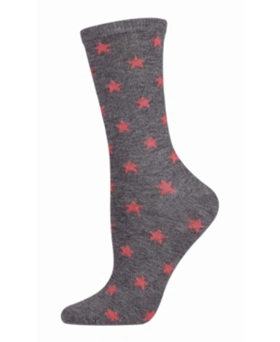 Shop Memoi Women's Fallen Stars Cashmere Blend Women's Crew Socks In Med Gray H