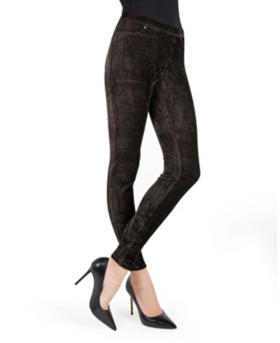 Shop Memoi Wide Rib Corduroy Women's Leggings In Black