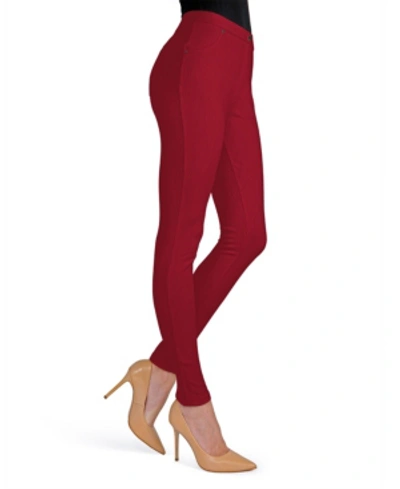 Shop Memoi Chino Women's Leggings In Red