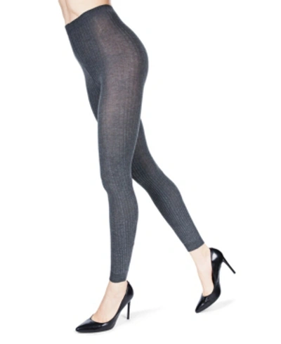 Shop Memoi Women's Footless Ribbed Sweater Tights In Dark Gray