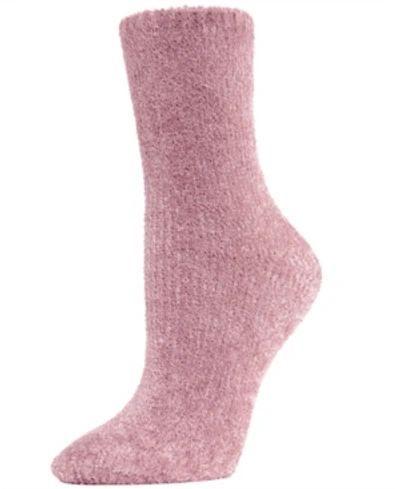 Memoi Velour Luxe Women's Crew Socks In Lilac