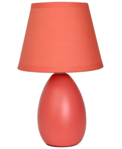 Shop All The Rages Simple Designs Mini Egg Oval Ceramic Table Lamp In Orange