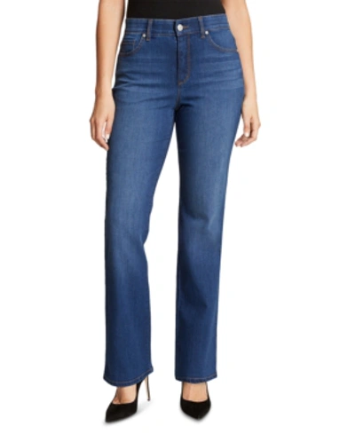 Shop Gloria Vanderbilt Petite High-rise Relaxed Straight-leg Jeans, In Petite & Petite Short In Meridan Wash