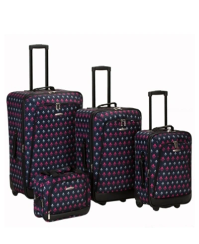 Shop Rockland 4-pc. Softside Luggage Set In Fleur De Lis