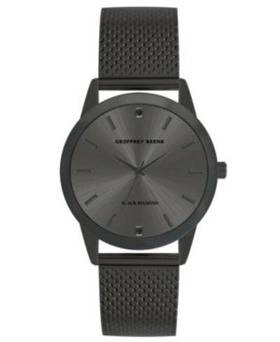 Shop Geoffrey Beene Men's Gunmetal Mesh Strap Watch, 40 Mm In Black