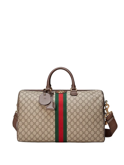 Shop Gucci Medium Ophidia Gg Carry-on Duffle In Beige
