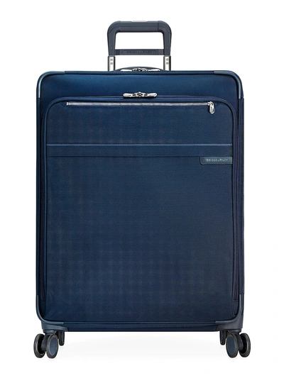 Shop Briggs & Riley Baseline Large Expandable Spinner Carry-on In Navy