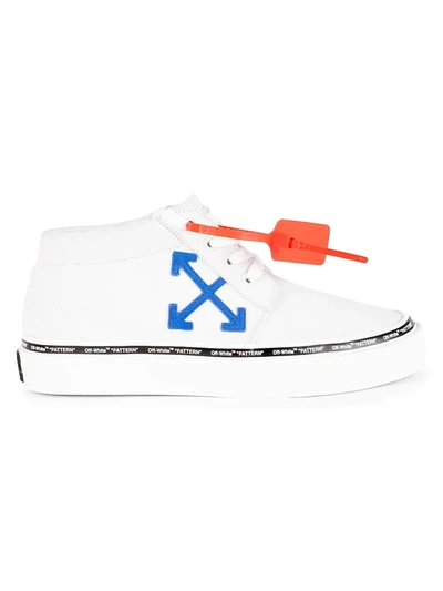 Shop Off-white Men's Skate Low-top Suede Sneakers In White Blue