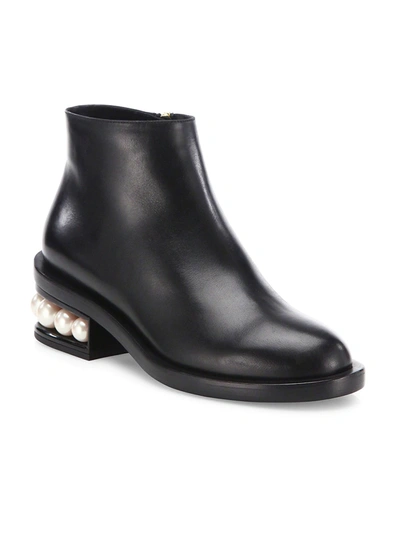 Shop Nicholas Kirkwood Women's Casati Faux Pearl Leather Ankle Boots In Black