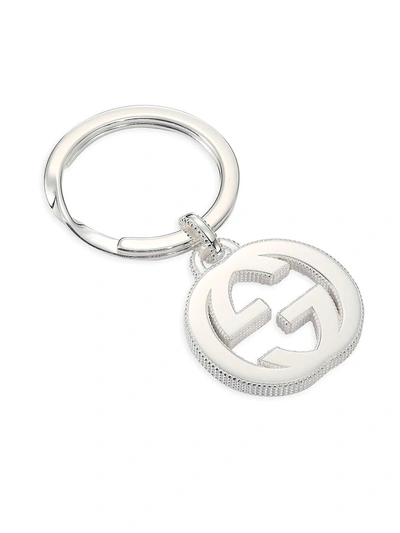 Shop Gucci Interlocking Silvertone Key Ring