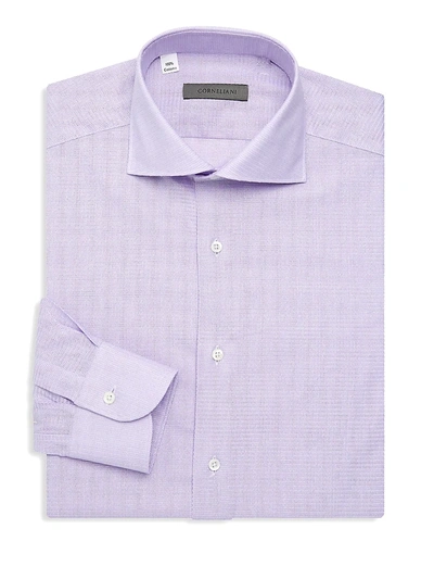 Shop Corneliani Men's Jersey Pique Oxford Shirt In Indigo