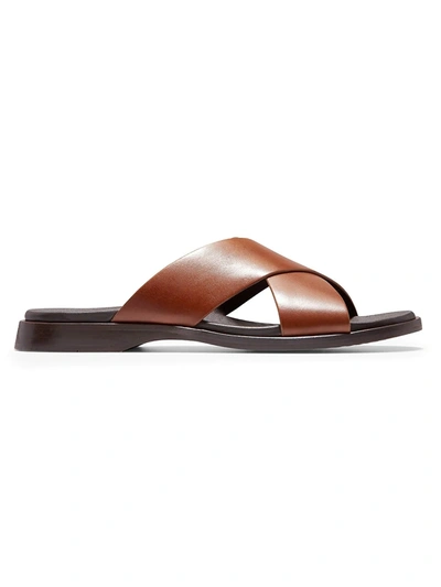 Shop Cole Haan Goldwyn 2.0 Leather Crisscross Sandals In British Tan