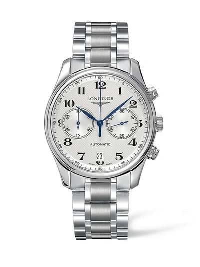 Shop Longines Men's Master Collection 40mm Two-tonal Stainless Steel Automatic Bracelet Watch In White