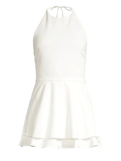 Shop Alice And Olivia Sicily Halter Romper In Off White