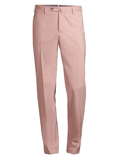 Shop Pt01 Men's Stretch Flat-front Trousers In Salmon