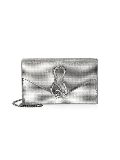 Shop Whiting & Davis Convertible Serpent Clutch In Pewter