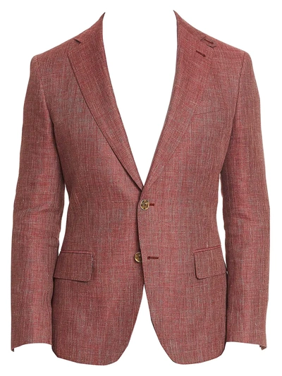 Shop Robert Graham Men's Leland Tailored-fit Linen-blend Blazer In Red
