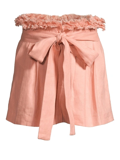 Shop Alexis Women's Jolan Tie-waist Linen Shorts In Blush