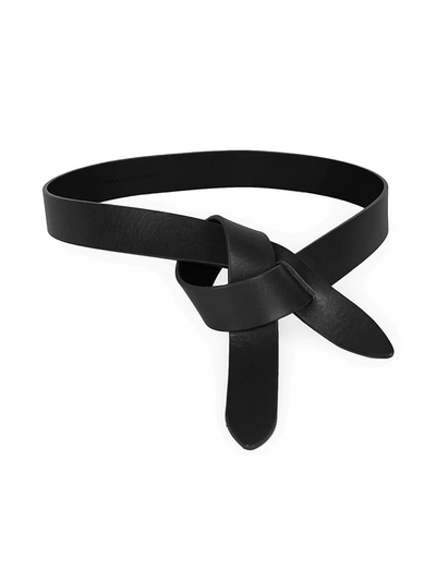 Shop Isabel Marant Women's Lecce Leather Wrap Belt In Black