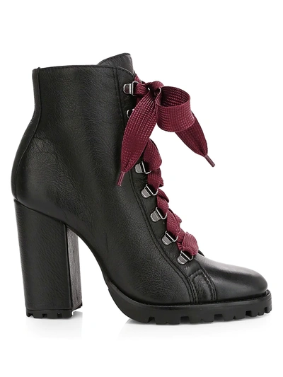 Shop Schutz Women's Zara Leather Combat Boots In Black
