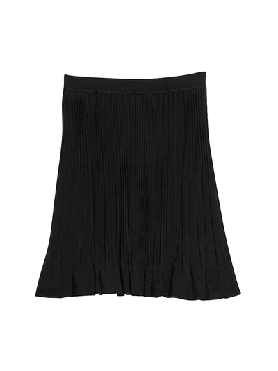 Shop Theory Pleated Knit Skirt In Black