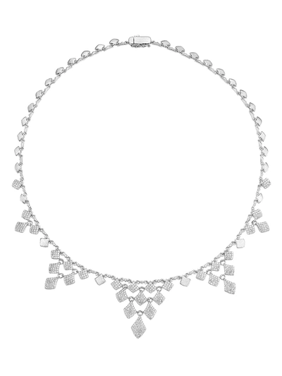 Shop Adriana Orsini Women's Zena Plated Sterling Silver & Cubic Zirconia Necklace In Rhodium
