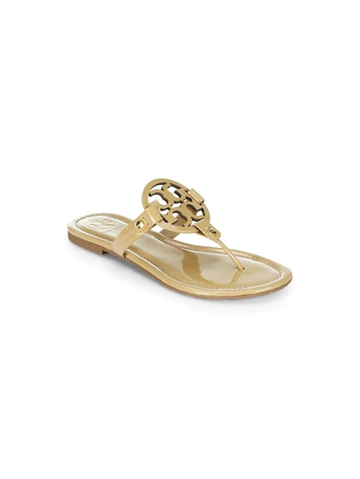 Shop Tory Burch Women's Miller Patent Leather Thong Sandals