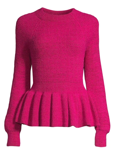 Shop Stine Goya Women's Lucio Ruffle Peplum Sweater In Pink