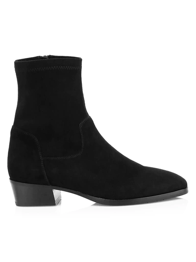 Shop Aquatalia Women's Faran Stretch-suede Ankle Boots In Black