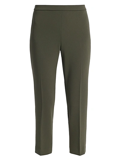 Shop Theory Women's Crepe Basic Pull-on Cropped Pants In Green Slate