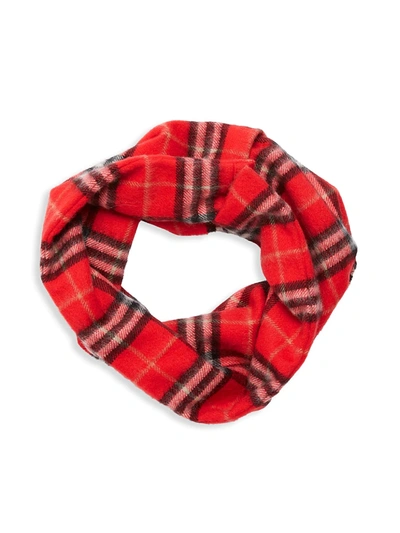 Shop Burberry Vintage Check Cashmere Scarf In Bright Red
