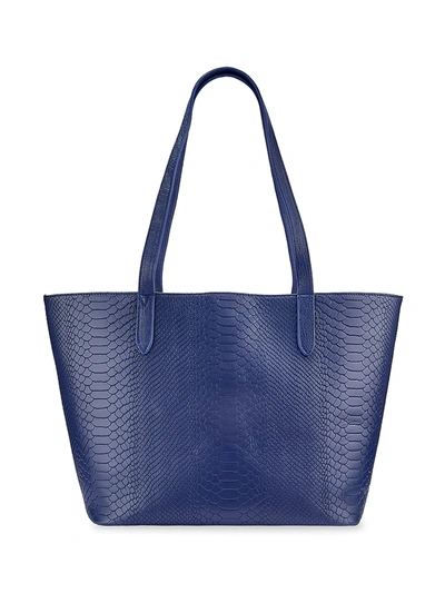 Shop Gigi New York Women's Tori Python-embossed Leather Tote In Ocean