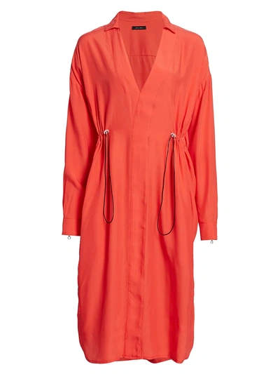 Shop Artica Arbox Drawcord Shirtdress In Hot Coral