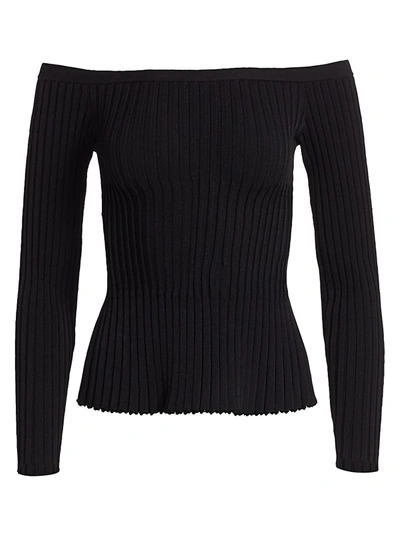Shop Altuzarra Women's Sweetwater Off-the-shoulder Knit Top In Black