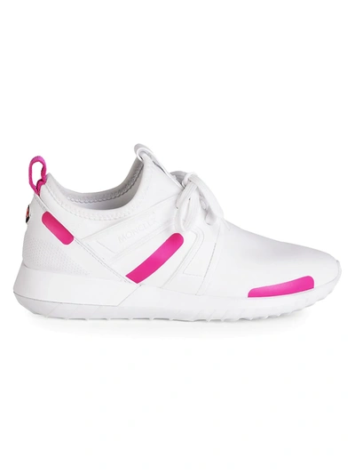 Shop Moncler Women's Meline Mixed-media Sneakers In Pink