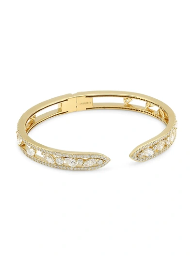 Shop Adriana Orsini 18k Goldplated & Cubic Zirconia Hinge Cuff Bracelet